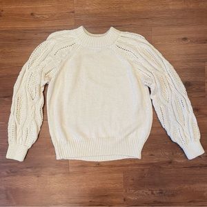 Who What Wear Women's Cream Ivory Chunky Oversized Knit Sweater Size XL
